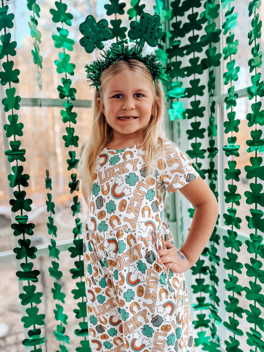 St Patrick's Day Shamrock Girl Jumpsuit