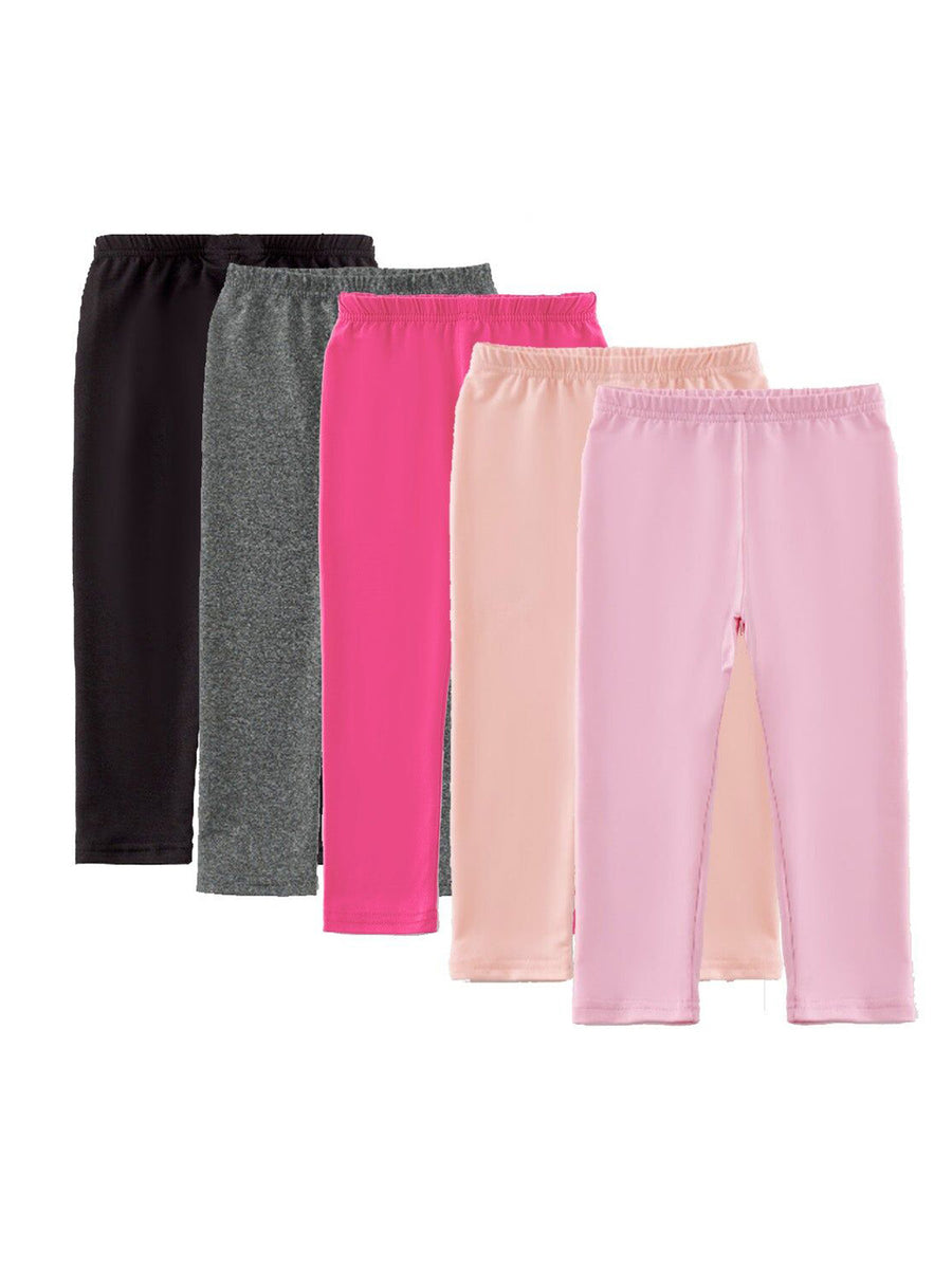 Girls Pants Of 5 Pcs In One Package Milk Silk Solid Color Colorful Trousers