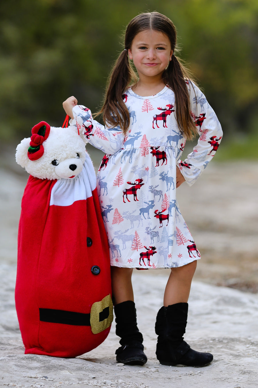 Plaid Moose Holiday Dress
