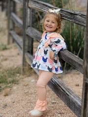 Farm Print Girls Outfit Set