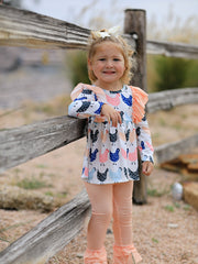 Farm Print Girls Outfit Set