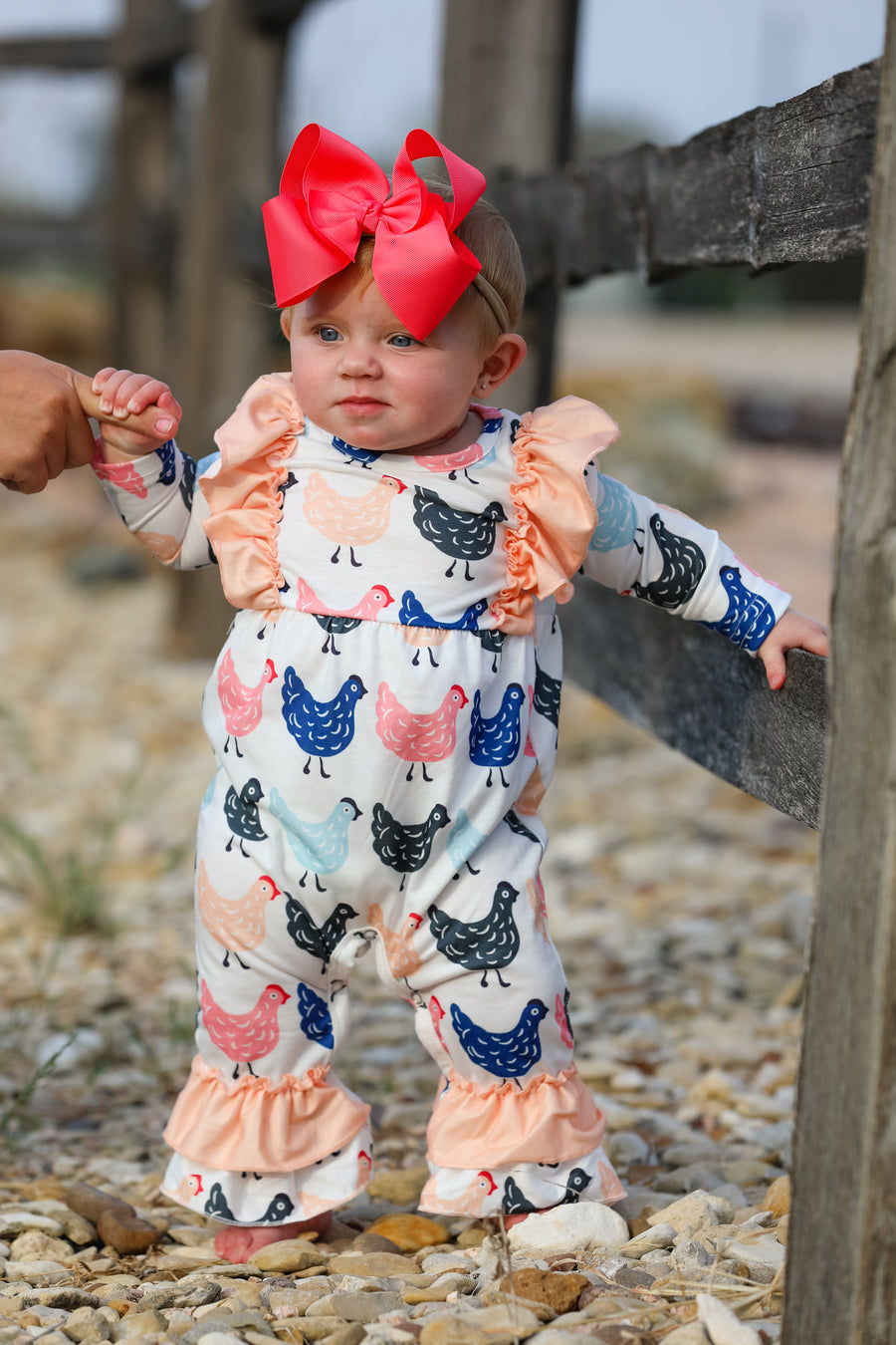 Farm Print Girls Romper