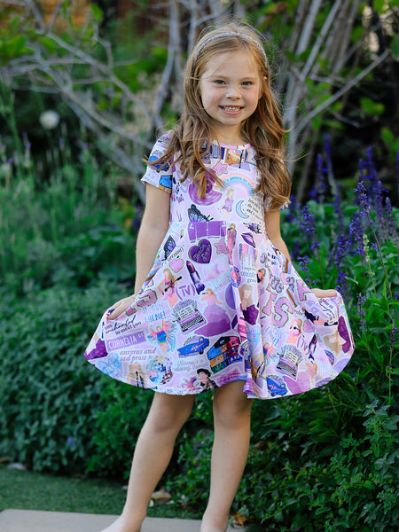 Ts lavender Twirly Print Girls Milk Silk Dress – Rylee Faith Designs