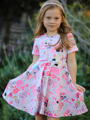 Ts Twirly  Print Girls Milk Silk Dress