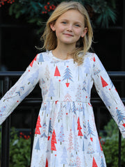 Christmas Tree Print Girls Dress