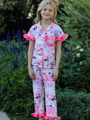 TS Character Print Girls Pink Pajamas