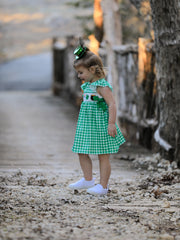 St. Patrick's Day Girls Shamrock Smocking Embroidery Dress