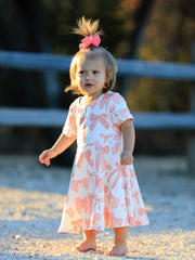 Valentine's Day Girls Dress Bow Print