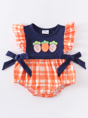 Easter Carrot Applique Ruffle Baby Romper