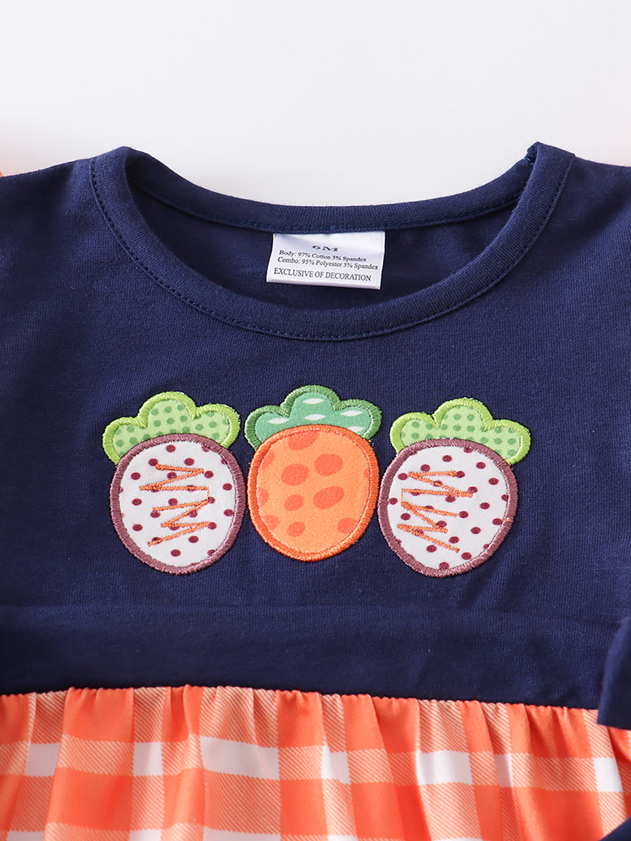 Easter Carrot Applique Ruffle Baby Romper