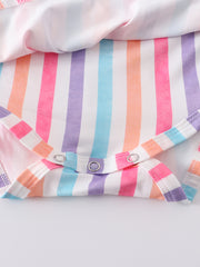 Colored Stripe Ruffle Baby Romper