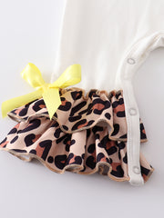 Easter Leopard Rabbit Print Ruffle Baby Romper