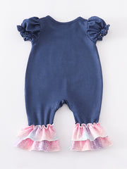 Easter Eggs Ruffle Baby Romper