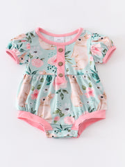 Blue Rabbit Floral Baby Romper