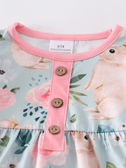 Blue Rabbit Floral Baby Romper