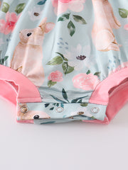 Blue Rabbit Floral Baby Romper