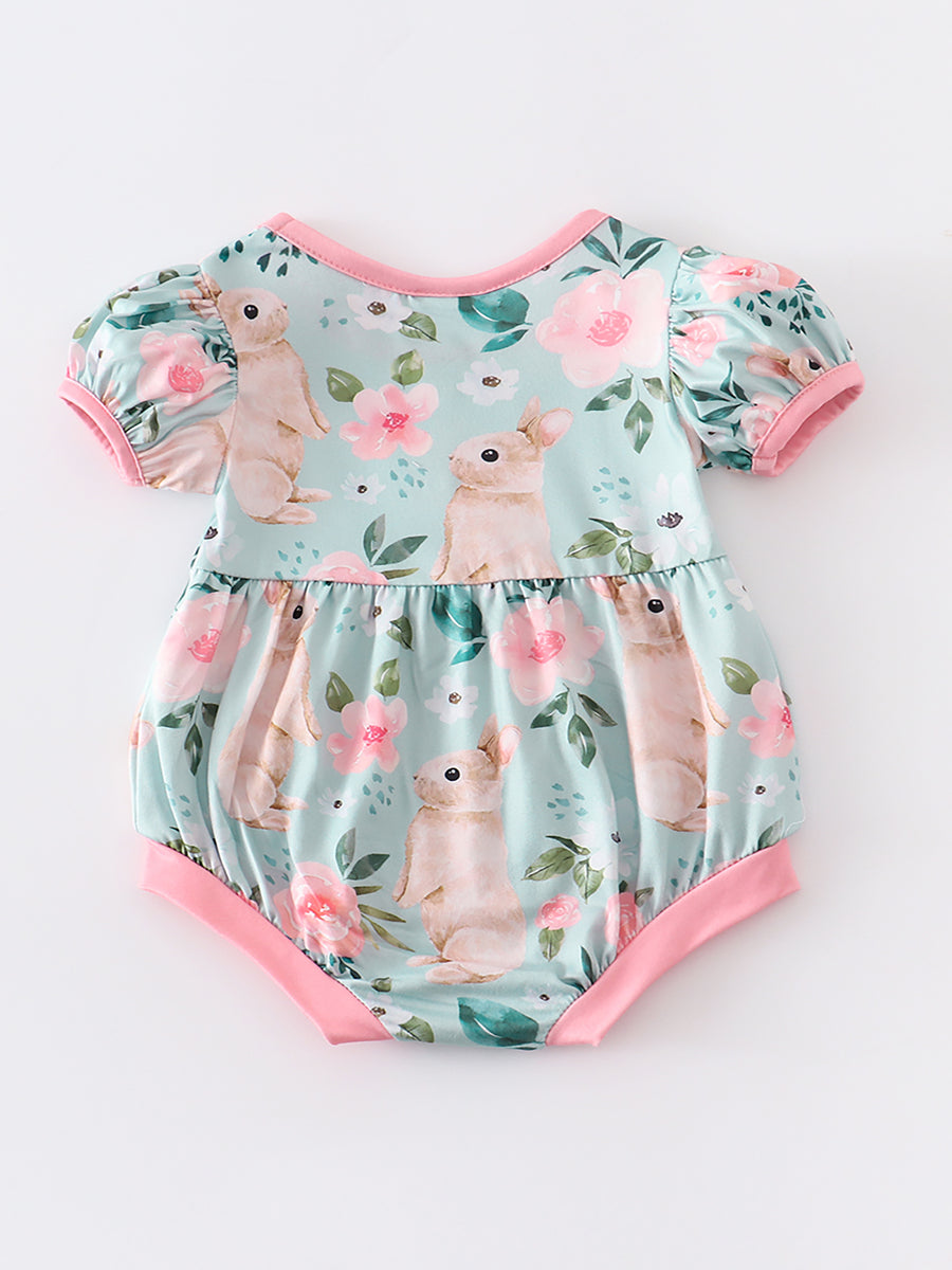 Blue Rabbit Floral Baby Romper