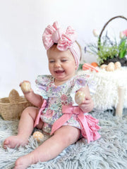 PREORDER Girls Pink Floral Sleeveless Baby Girls Romper