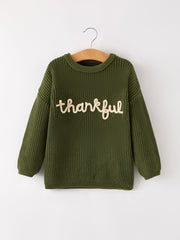 Girls Fall Thanksgiving 'thankful' Pullover Sweater
