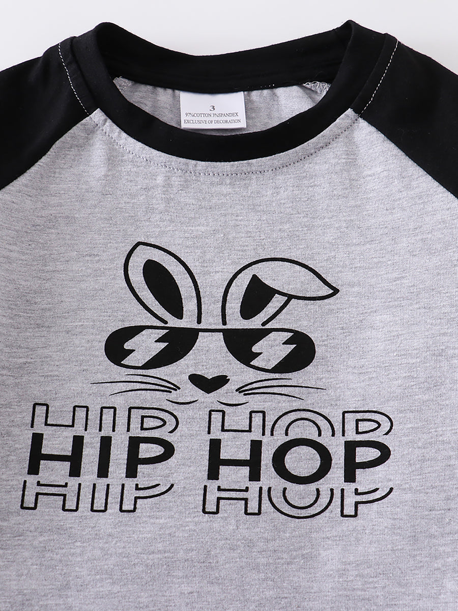 Grey Easter Rabbit Boy Top