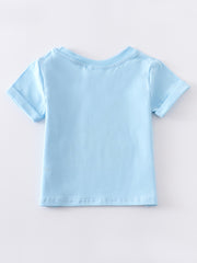 Easter Blue Rabbit Print Girl Top