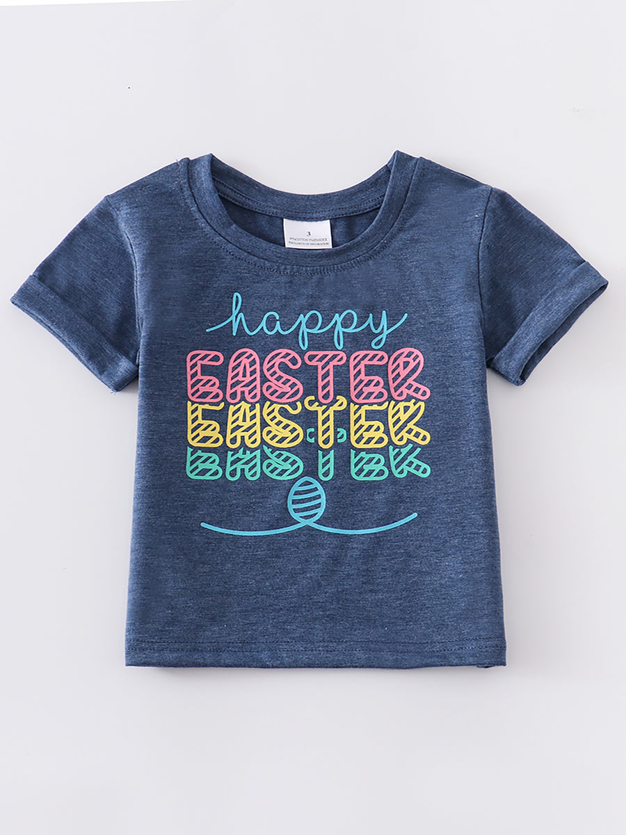 Navy "happy easter" top