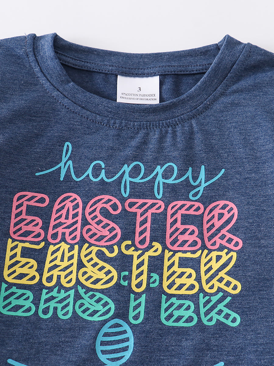 Navy "happy easter" top