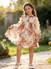 flower layered dress AIR FLOWER TIERED DRESS
