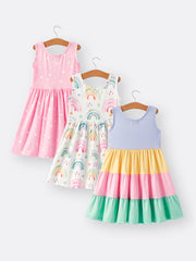 Rainbow Star Colorful 3-Piece Dress Set