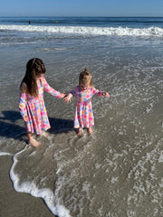 Toddler Girls Valentine Dress – Colorful Candy Heart Print Outfit