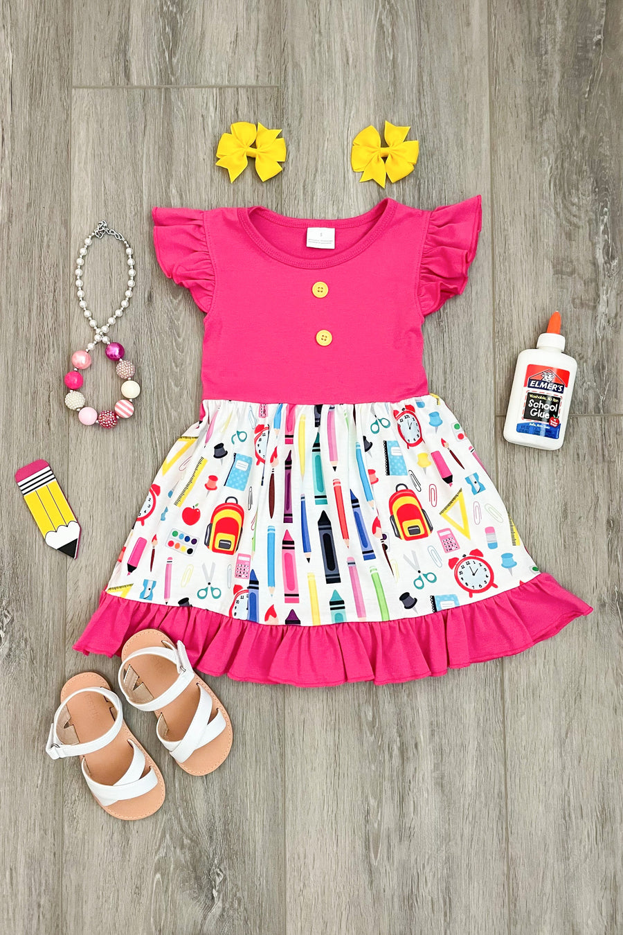 Pink School Supplies Boutique Dress