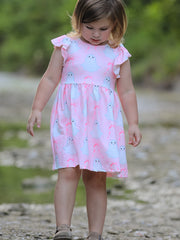 Halloween Pink Ghost Bow Flying Sleeve Dress