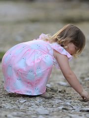 Halloween Pink Ghost Bow Flying Sleeve Dress