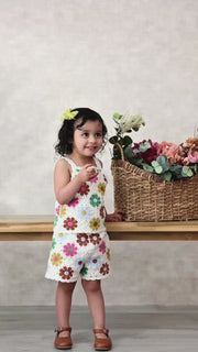Summer Crochet Floral Girl Set