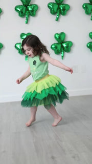 St. Patrick's Day Lucky Charm Green Tutu Skirt Set