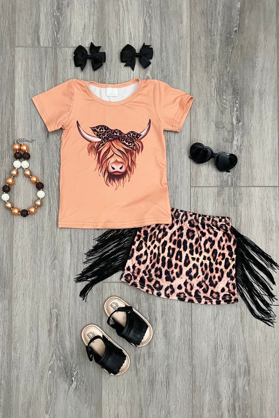 Cow skirt set deals