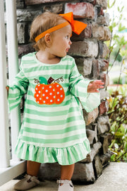 Lime Striped Pumpkin Boutique Dress