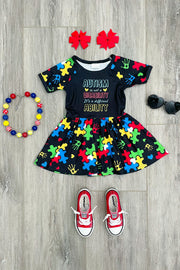 Autism Awareness Boutique Dress - Rylee Faith Designs