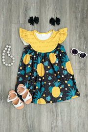 Black/Gold Pineapple Pearl Dress - Rylee Faith Designs