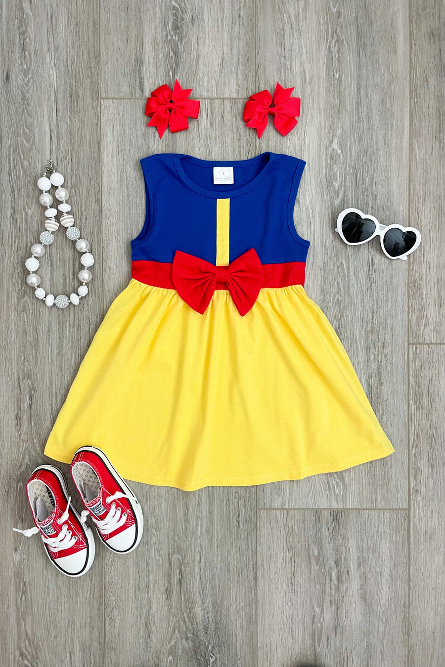 Blue/Red/Yellow Princess Dress - Rylee Faith Designs