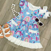 "Bright Side" Rainbow Pocket Dress - Rylee Faith Designs