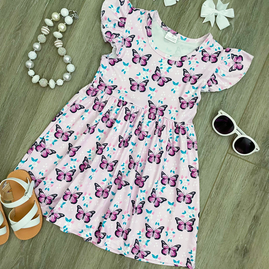 Butterfly Blooms Boutique Dress - Rylee Faith Designs