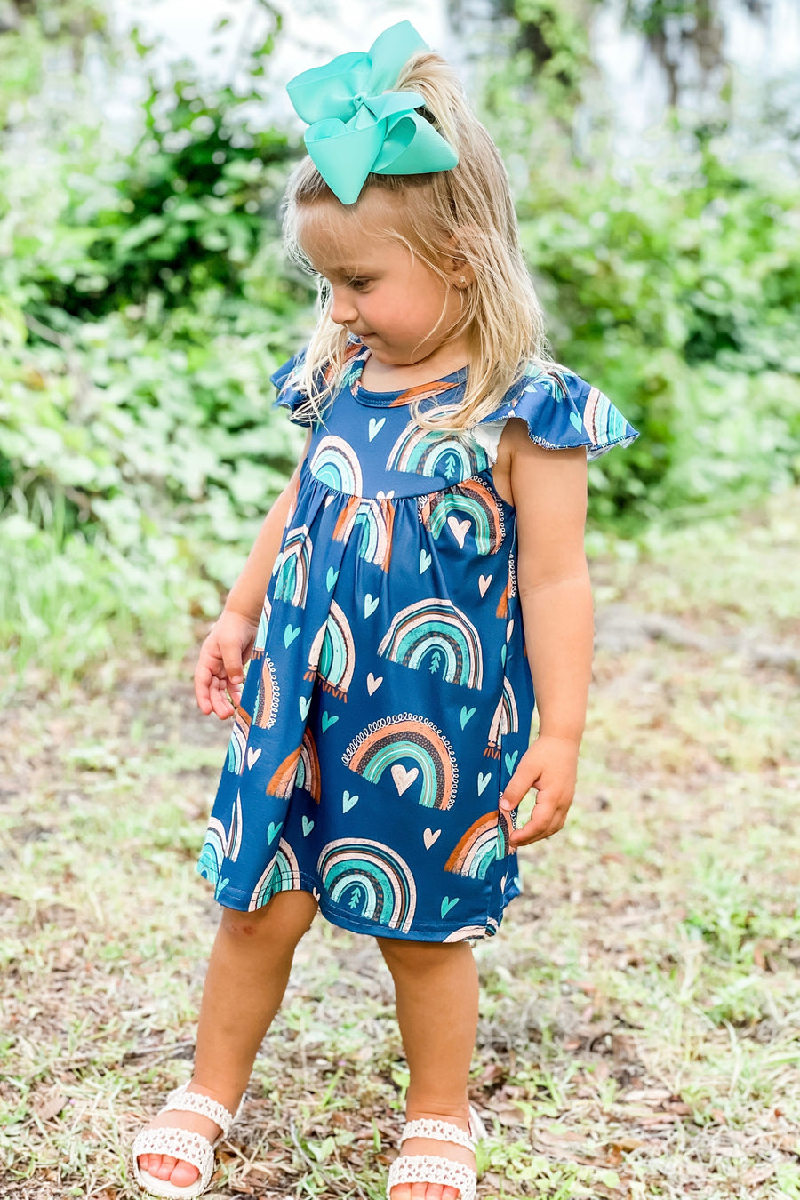 Hearts & Rainbows Pearl Dress - Rylee Faith Designs