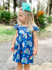 Hearts & Rainbows Pearl Dress - Rylee Faith Designs