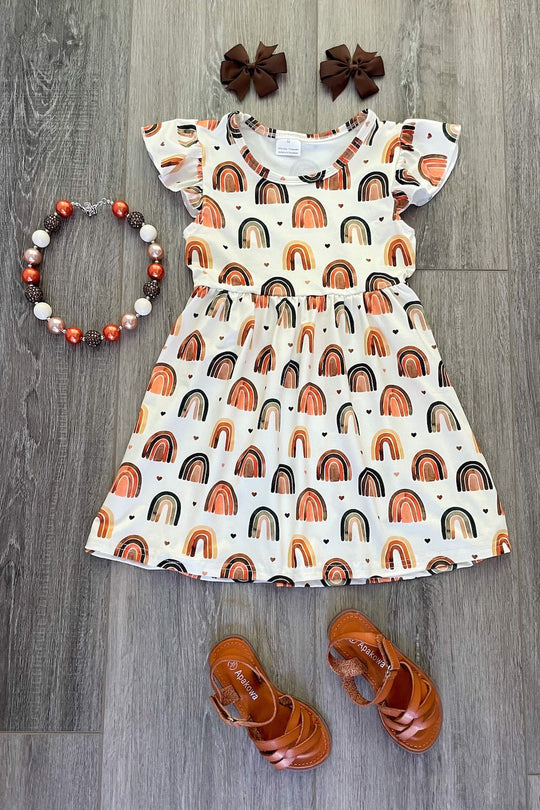 "Indie" Fall Rainbow Boutique Dress - Rylee Faith Designs