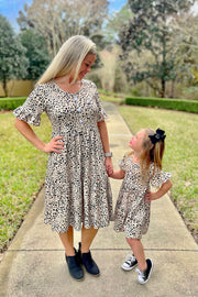 Leopard Mommy n Me Ruffle Dress - Rylee Faith Designs