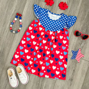 Patriotic Hearts & Stars Pearl Dress - Rylee Faith Designs