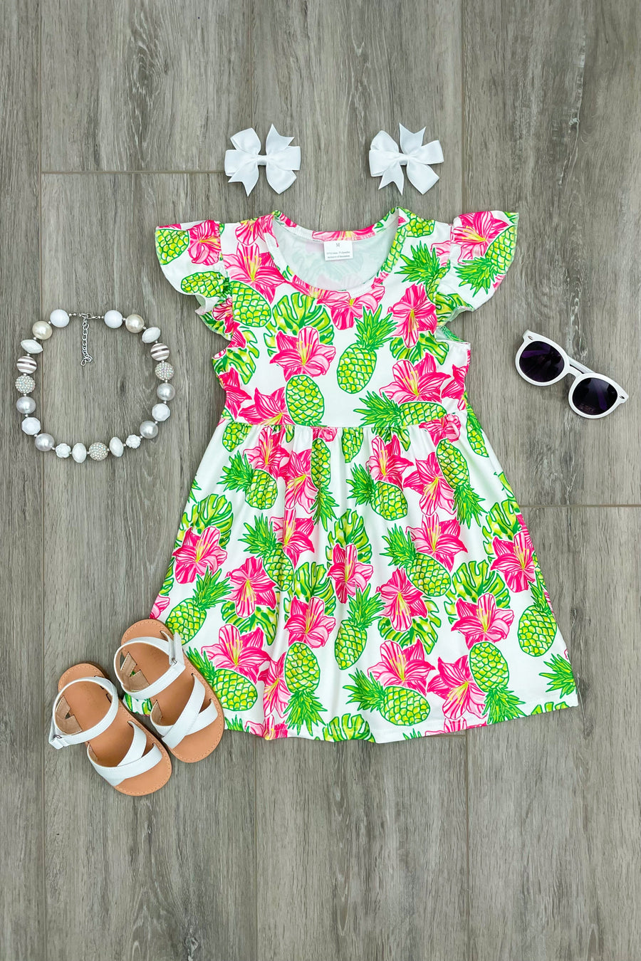 Pineapple/Hibiscus Boutique Dress - Rylee Faith Designs