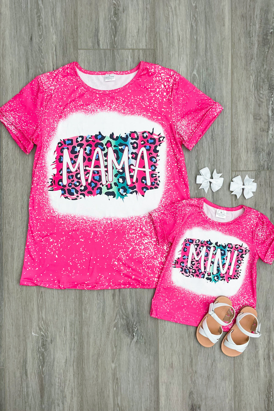 Pink Leopard "Mama" & "Mini" Tees - Rylee Faith Designs