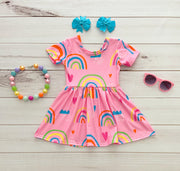 Pink Rainbow Boutique Dress - Rylee Faith Designs